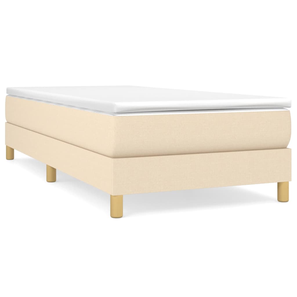 vidaXL Κρεβάτι Boxspring με Στρώμα Κρεμ 80 x 200 εκ. Υφασμάτινο