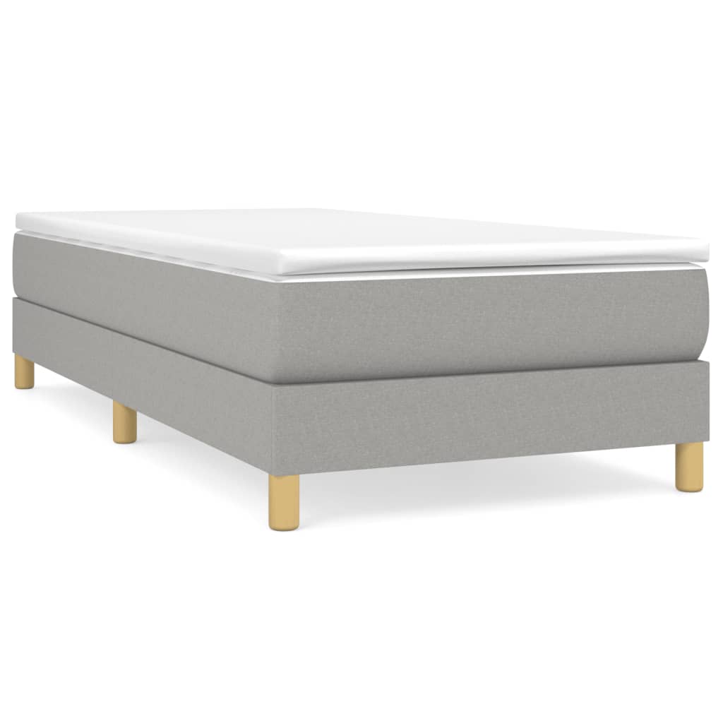 vidaXL Κρεβάτι Boxspring με Στρώμα Ανοιχτό Γκρι 100x200 εκ. Υφασμάτινο