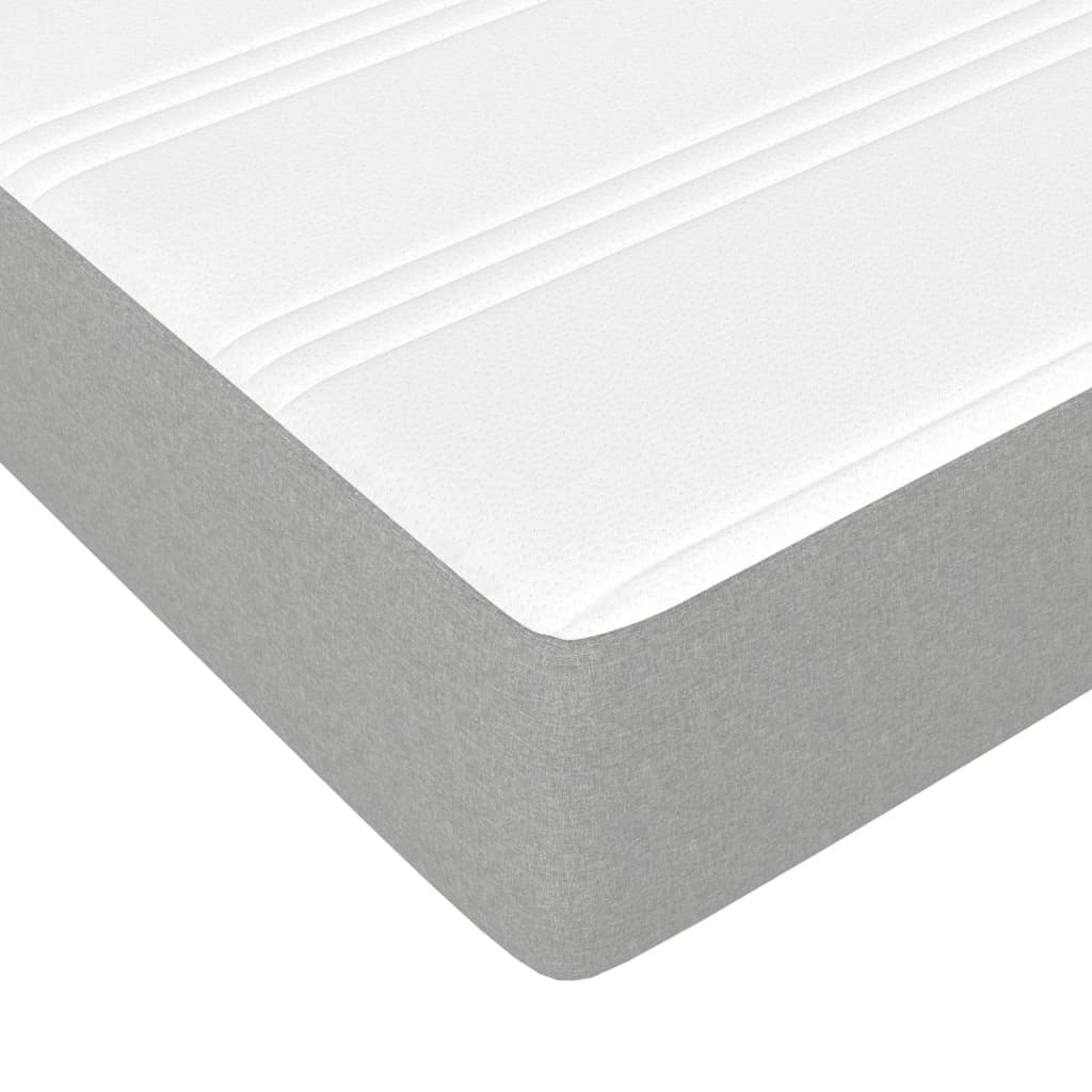 vidaXL Κρεβάτι Boxspring με Στρώμα Ανοιχτό Γκρι 100x200 εκ. Υφασμάτινο