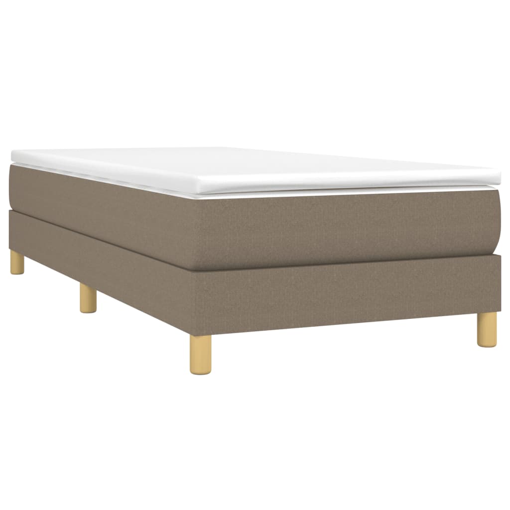 vidaXL Κρεβάτι Boxspring με Στρώμα Taupe 100 x 200 εκ. Υφασμάτινο