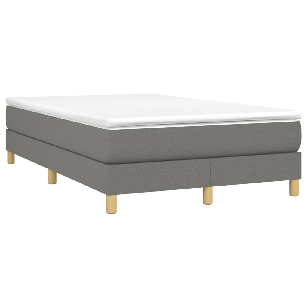 vidaXL Κρεβάτι Boxspring με Στρώμα Σκούρο Γκρι 120x200 εκ. Υφασμάτινο