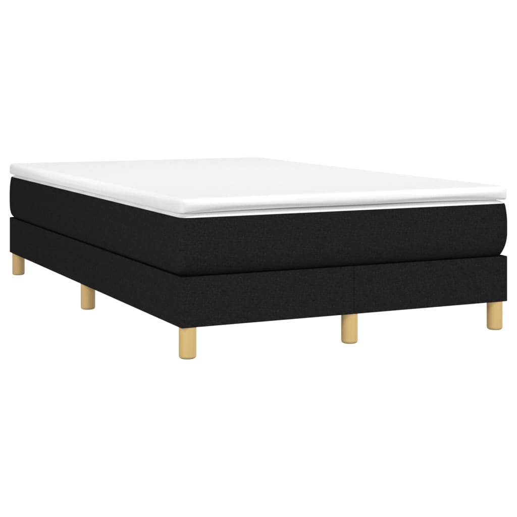 vidaXL Κρεβάτι Boxspring με Στρώμα Μαύρο 120x200 εκ. Υφασμάτινο