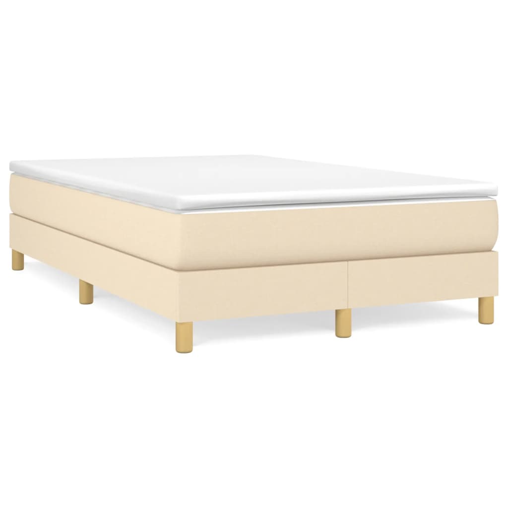 vidaXL Κρεβάτι Boxspring με Στρώμα Κρεμ 120x200 εκ. Υφασμάτινο