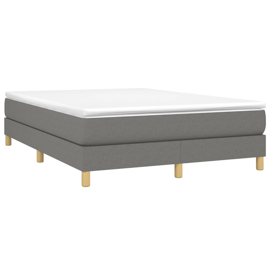 vidaXL Κρεβάτι Boxspring με Στρώμα Σκούρο Γκρι 140x190 εκ. Υφασμάτινο