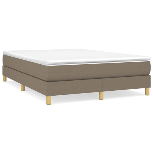 vidaXL Κρεβάτι Boxspring με Στρώμα Taupe 140x190 εκ. Υφασμάτινο