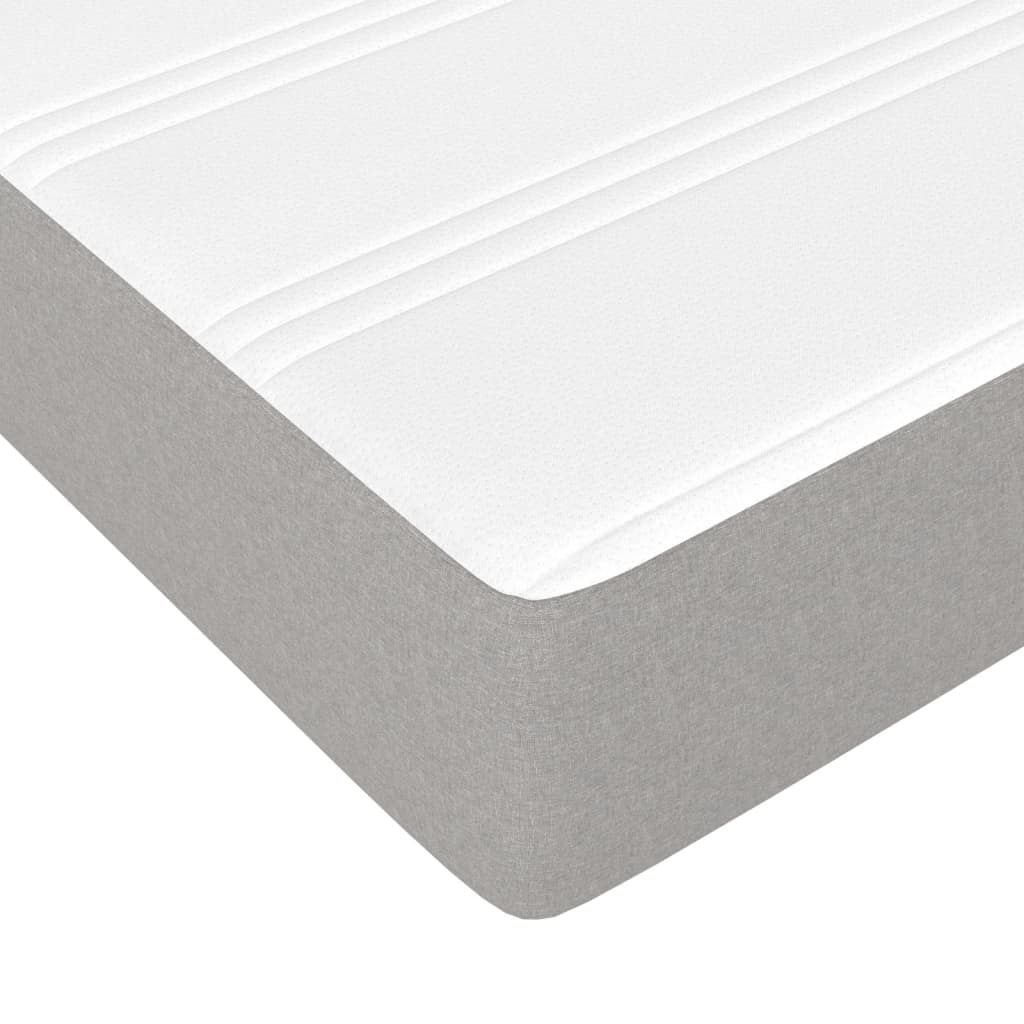 vidaXL Κρεβάτι Boxspring με Στρώμα Ανοιχτό Γκρι 140x200 εκ. Υφασμάτινο