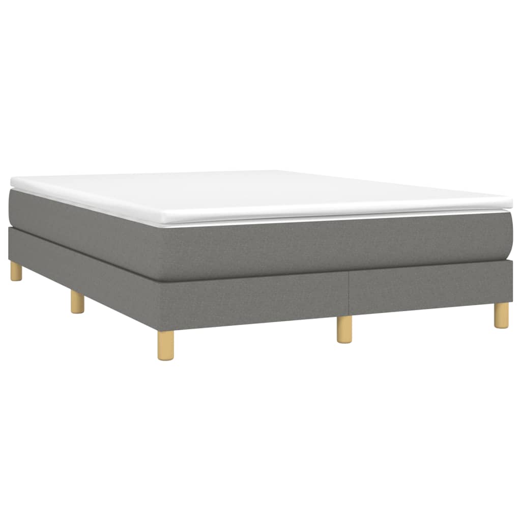 vidaXL Κρεβάτι Boxspring με Στρώμα Σκούρο Γκρι 140x200 εκ Υφασμάτινο
