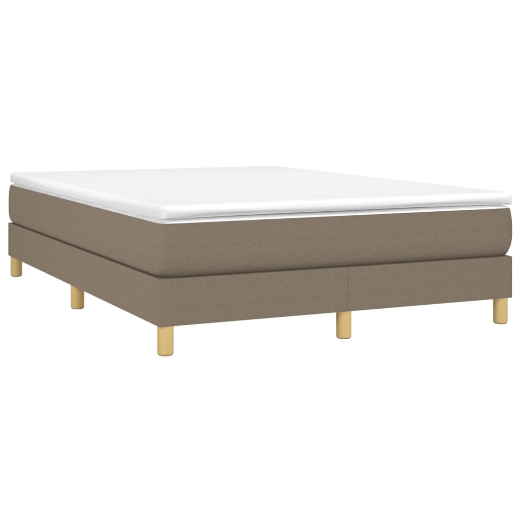 vidaXL Κρεβάτι Boxspring με Στρώμα Taupe 140x200 εκ. Υφασμάτινο