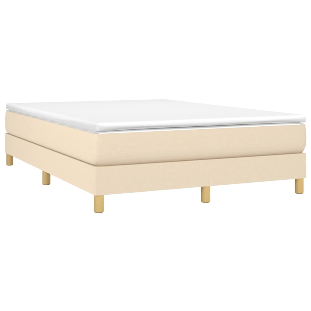 vidaXL Κρεβάτι Boxspring με Στρώμα Κρεμ 140x200 εκ. Υφασμάτινο