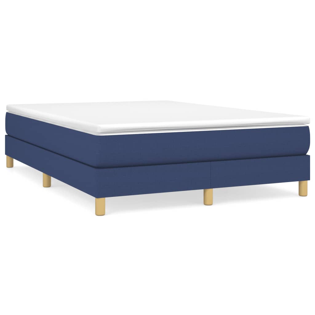 vidaXL Κρεβάτι Boxspring με Στρώμα Μπλε 140x200 εκ. Υφασμάτινο