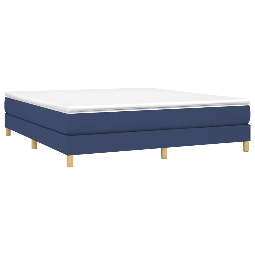 vidaXL Κρεβάτι Boxspring με Στρώμα Μπλε 160x200 εκ. Υφασμάτινο