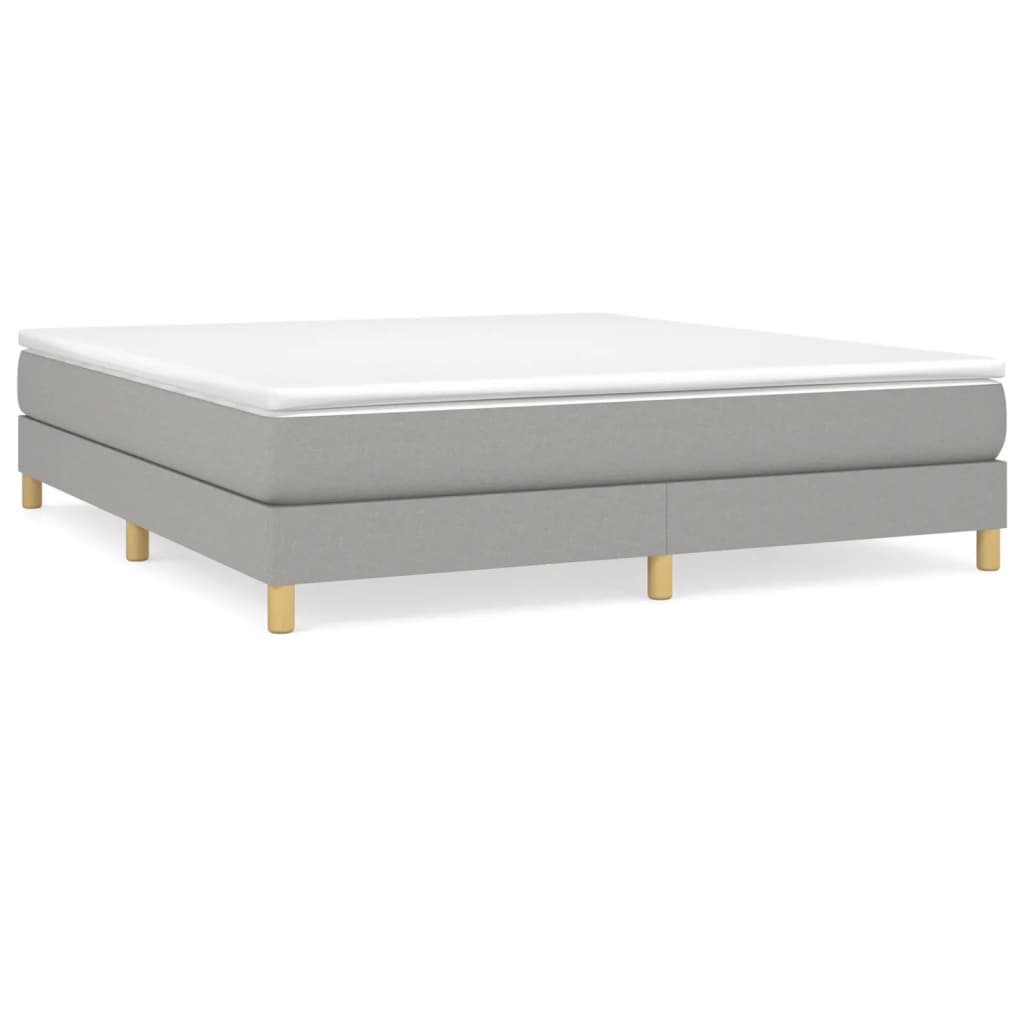 vidaXL Κρεβάτι Boxspring με Στρώμα Ανοιχτό Γκρι 180x200 εκ. Υφασμάτινο