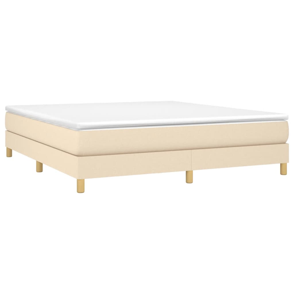 vidaXL Κρεβάτι Boxspring με Στρώμα Κρεμ 180x200 εκ. Υφασμάτινο