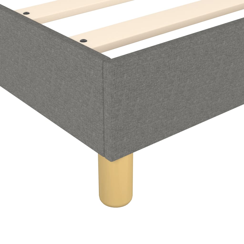 vidaXL Κρεβάτι Boxspring με Στρώμα Σκούρο Γκρι 200x200 εκ. Υφασμάτινο