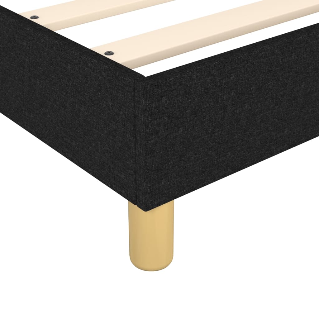vidaXL Κρεβάτι Boxspring με Στρώμα Μαύρο 200x200 εκ. Υφασμάτινο