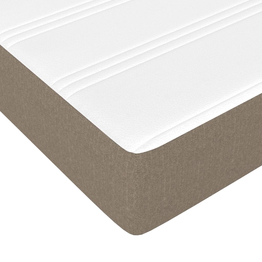 vidaXL Κρεβάτι Boxspring με Στρώμα Taupe 200x200 εκ. Υφασμάτινο
