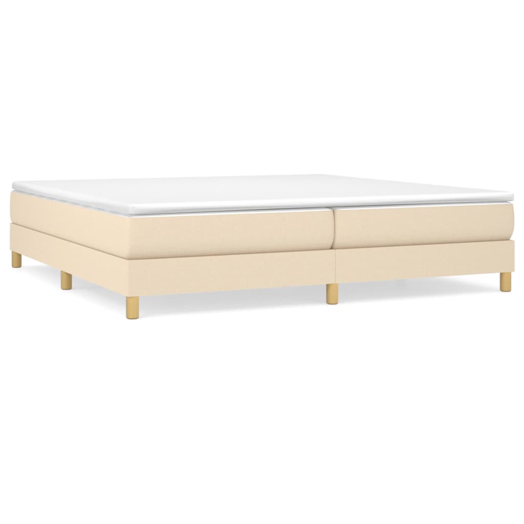 vidaXL Κρεβάτι Boxspring με Στρώμα Κρεμ 200x200 εκ. Υφασμάτινο