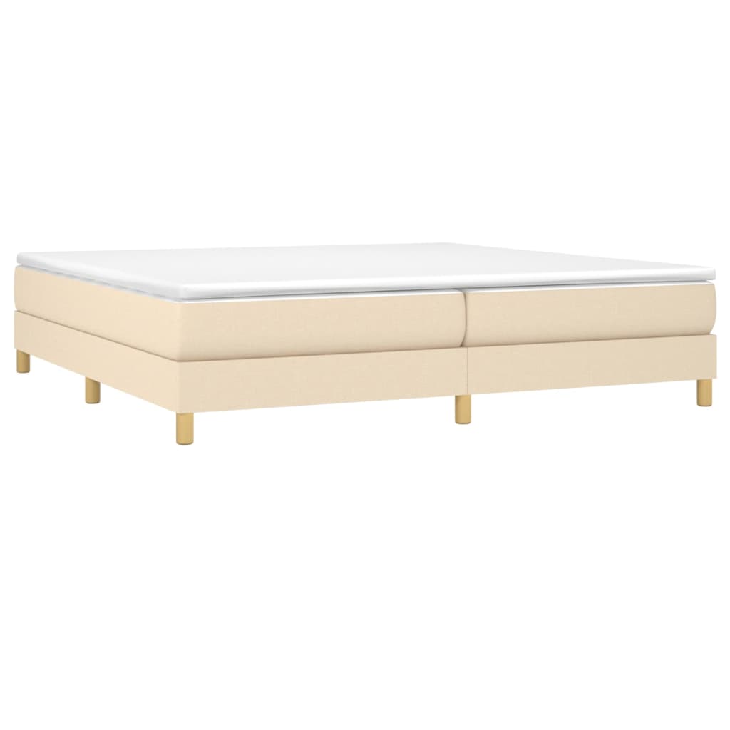 vidaXL Κρεβάτι Boxspring με Στρώμα Κρεμ 200x200 εκ. Υφασμάτινο