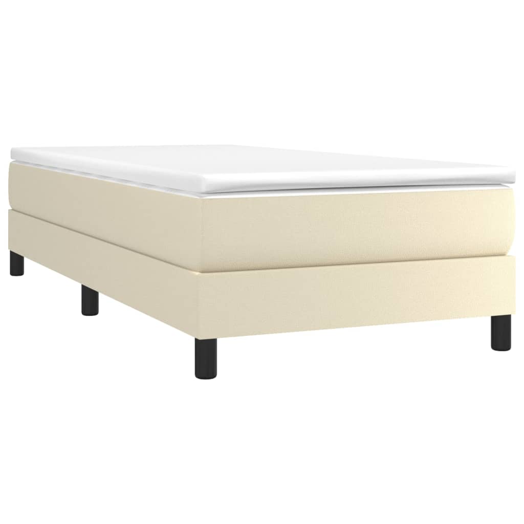 vidaXL Κρεβάτι Boxspring με Στρώμα Κρεμ 80 x 200 εκ. Συνθετικό Δέρμα
