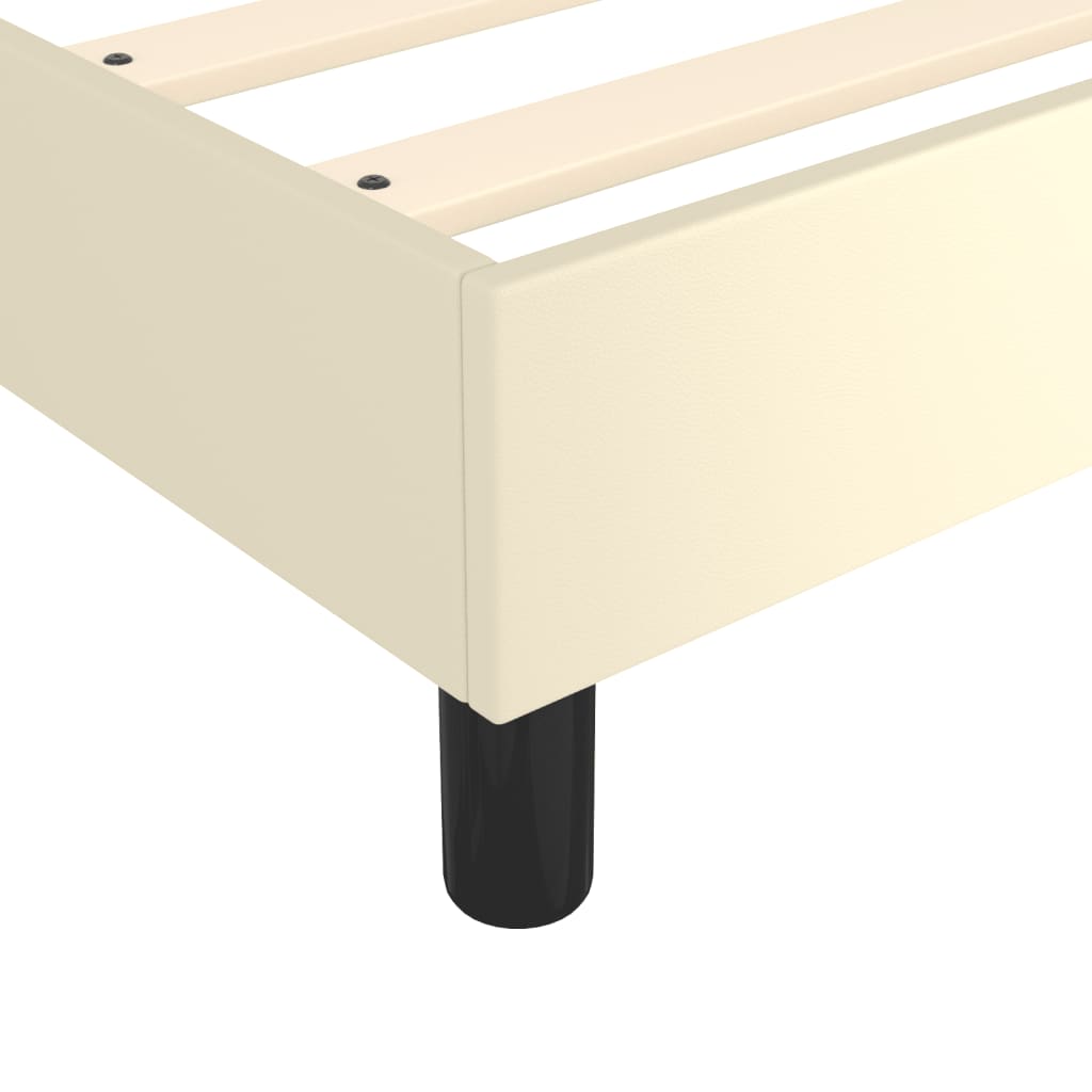 vidaXL Κρεβάτι Boxspring με Στρώμα Κρεμ 80 x 200 εκ. Συνθετικό Δέρμα