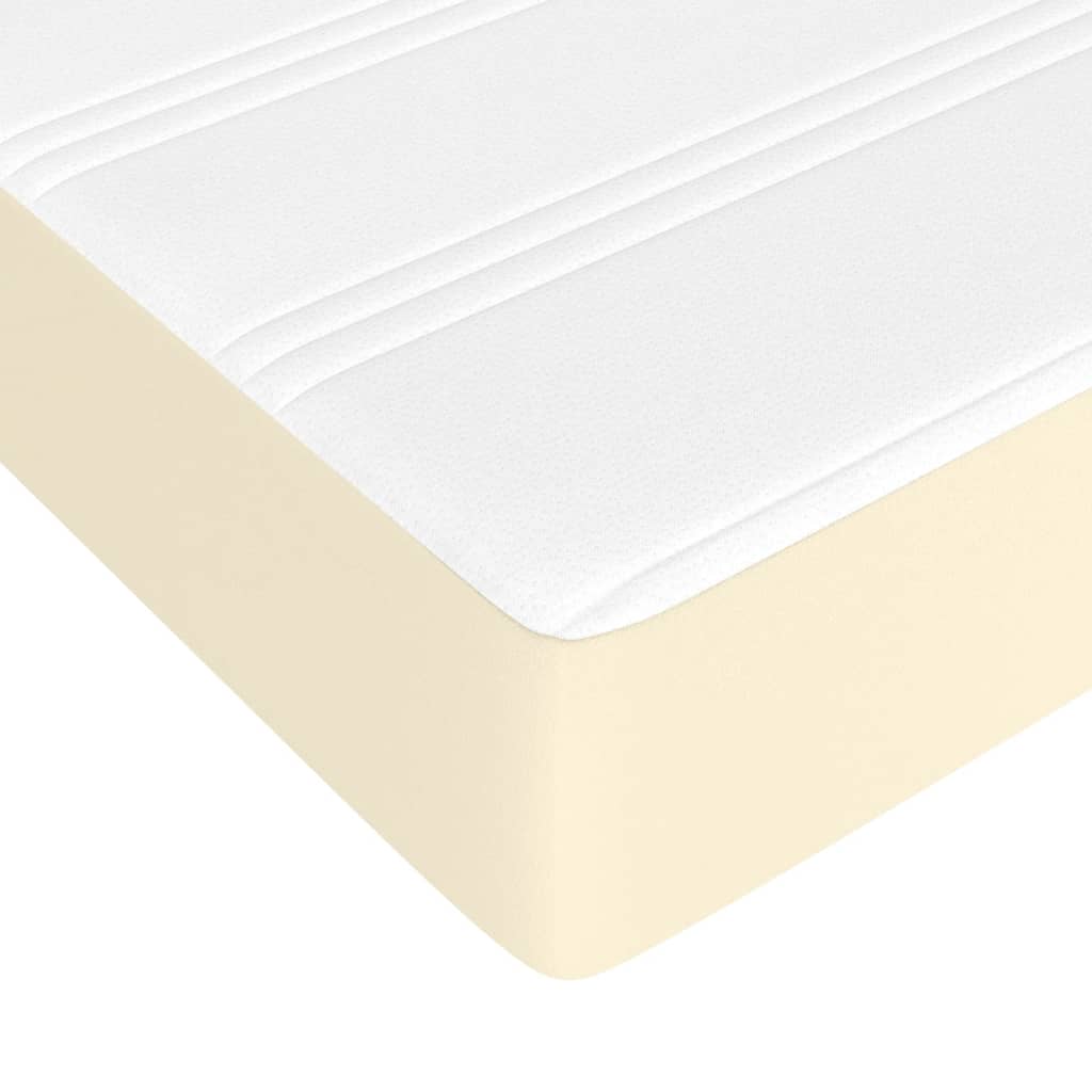 vidaXL Κρεβάτι Boxspring με Στρώμα Κρεμ 80 x 200 εκ. Συνθετικό Δέρμα
