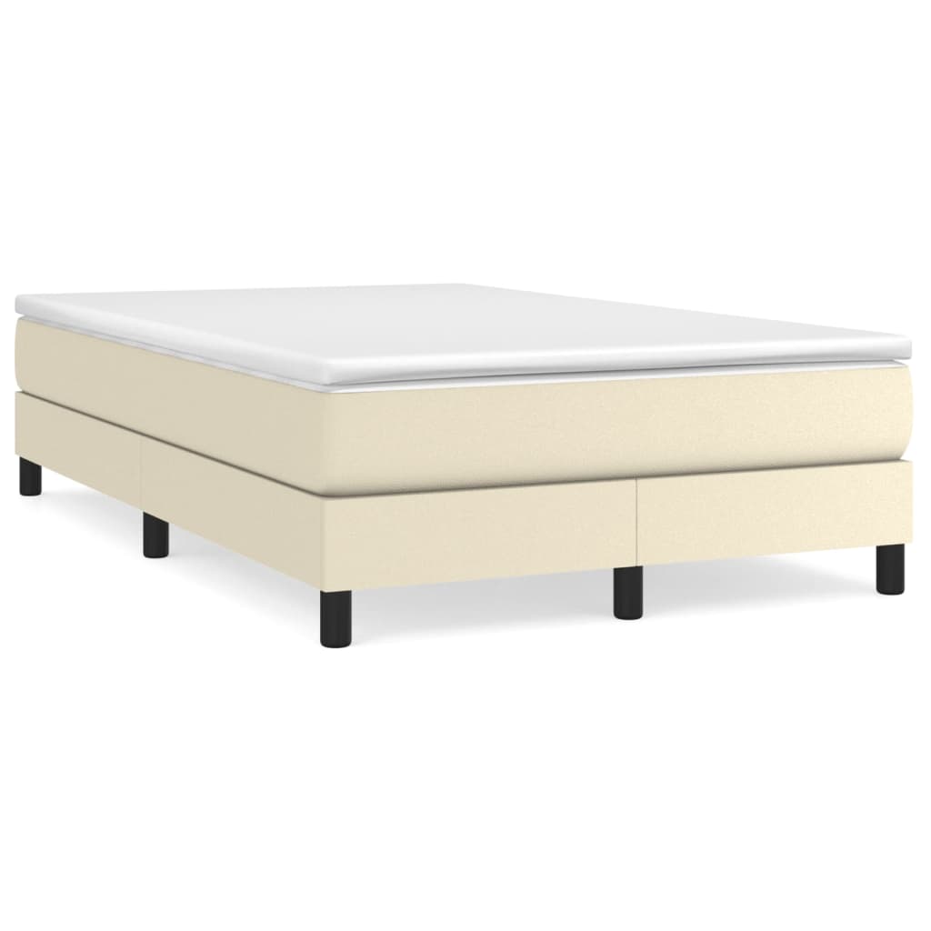 vidaXL Κρεβάτι Boxspring με Στρώμα Κρεμ 120x200εκ. από Συνθετικό Δέρμα