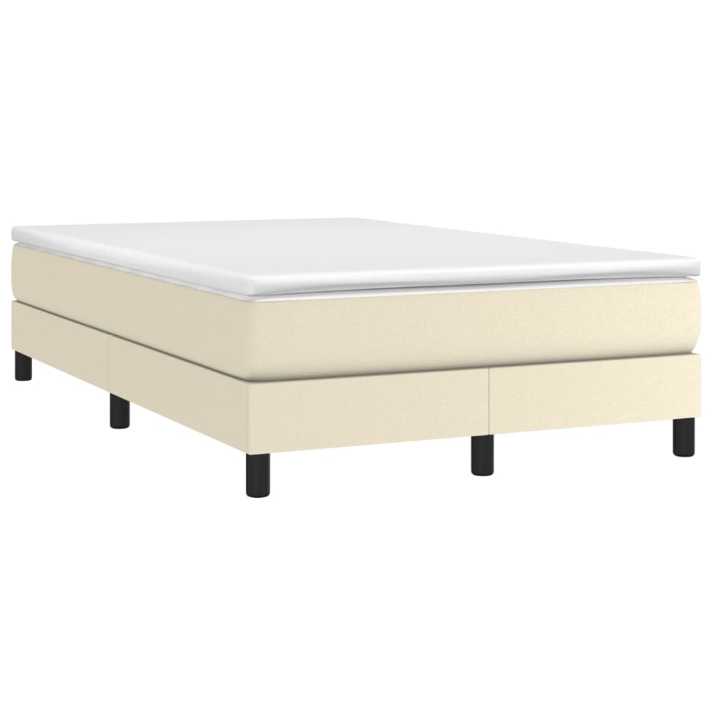 vidaXL Κρεβάτι Boxspring με Στρώμα Κρεμ 120x200εκ. από Συνθετικό Δέρμα
