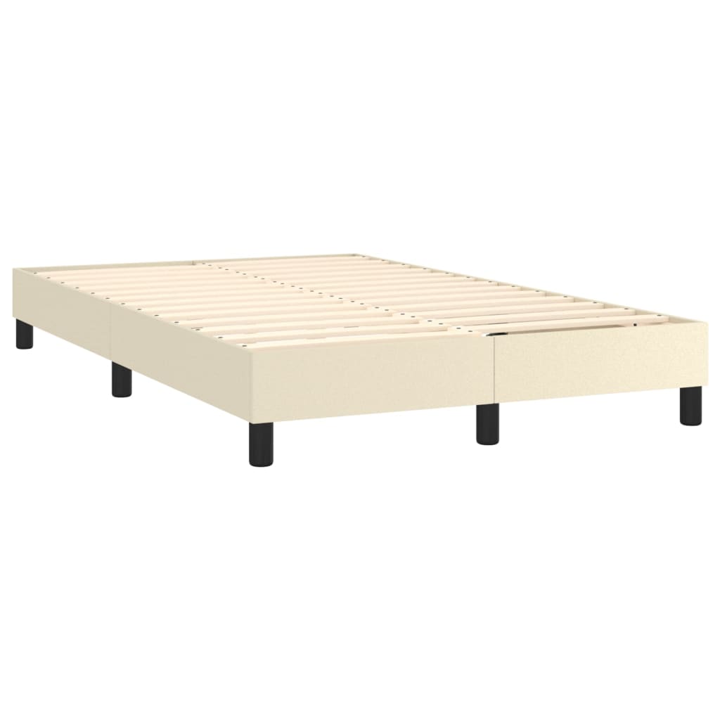 vidaXL Κρεβάτι Boxspring με Στρώμα Κρεμ 120x200εκ. από Συνθετικό Δέρμα