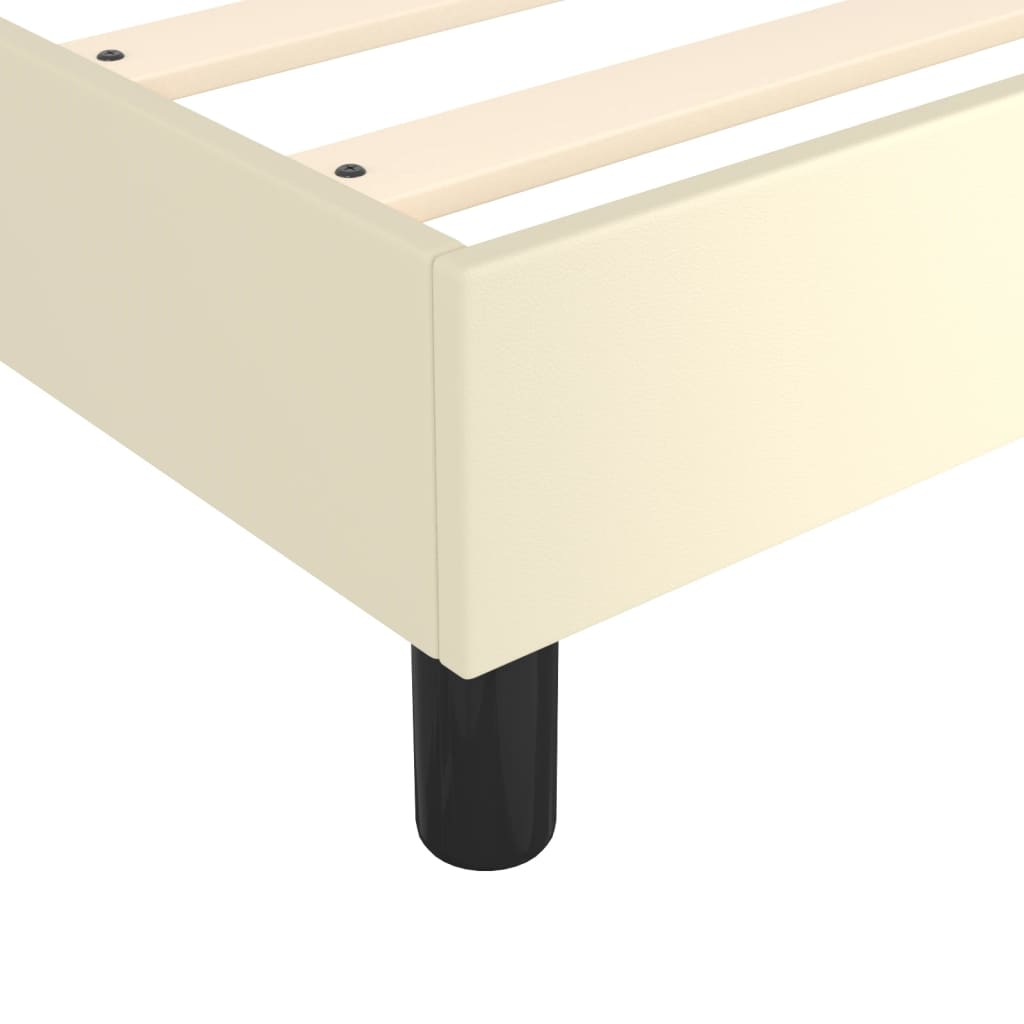 vidaXL Κρεβάτι Boxspring με Στρώμα Κρεμ 120x200εκ. από Συνθετικό Δέρμα