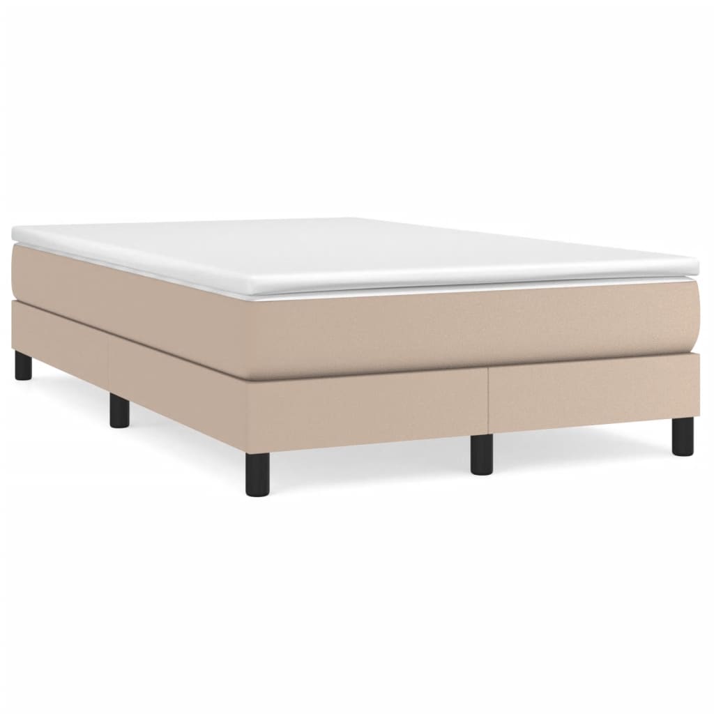 vidaXL Κρεβάτι Boxspring με Στρώμα Καπουτσίνο 120x200εκ.από Συνθ.Δέρμα
