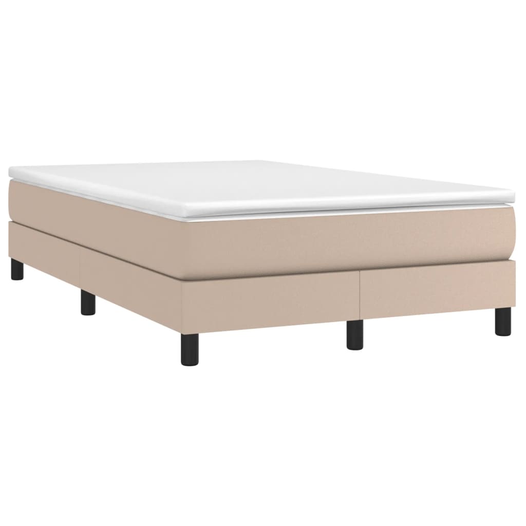 vidaXL Κρεβάτι Boxspring με Στρώμα Καπουτσίνο 120x200εκ.από Συνθ.Δέρμα