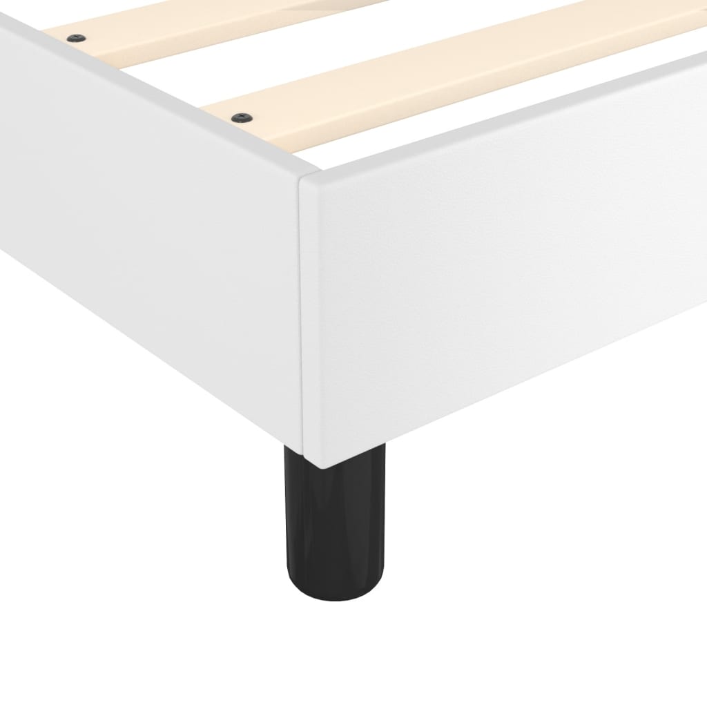 vidaXL Κρεβάτι Boxspring με Στρώμα Λευκό 160x200εκ.από Συνθετικό Δέρμα