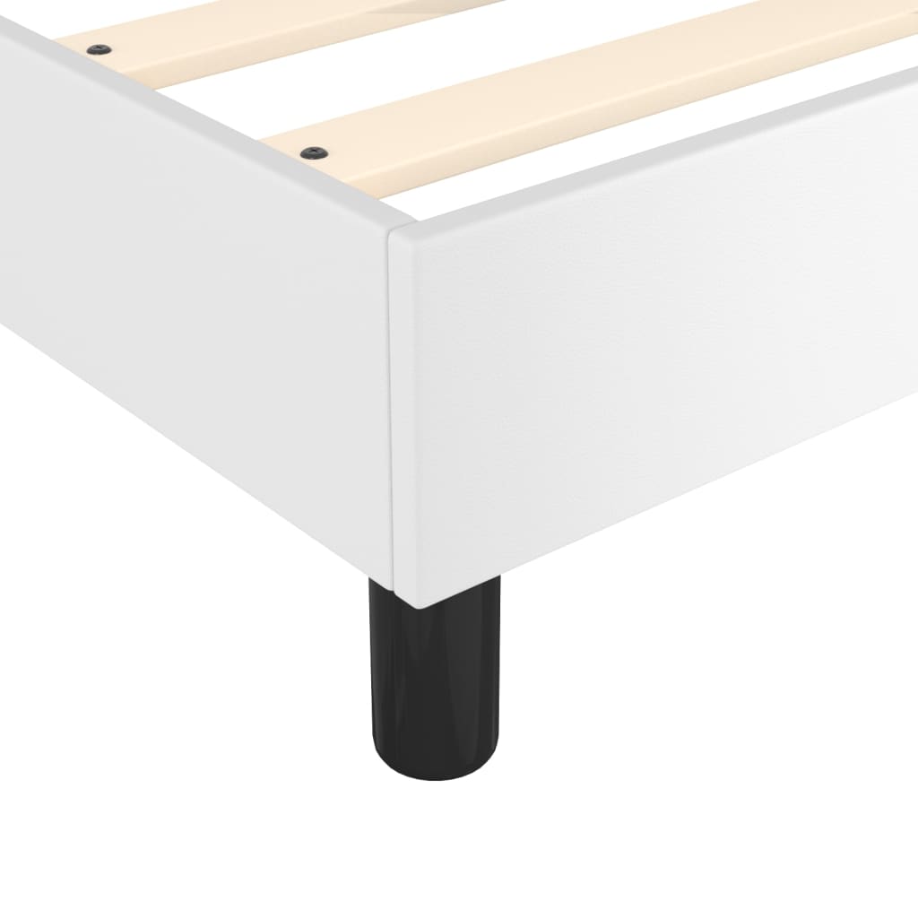 vidaXL Κρεβάτι Boxspring με Στρώμα Λευκό 180x200 εκ. Συνθετικό Δέρμα