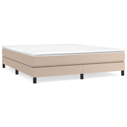 vidaXL Κρεβάτι Boxspring με Στρώμα Καπουτσίνο 180x200 εκ. Συνθ. Δέρμα