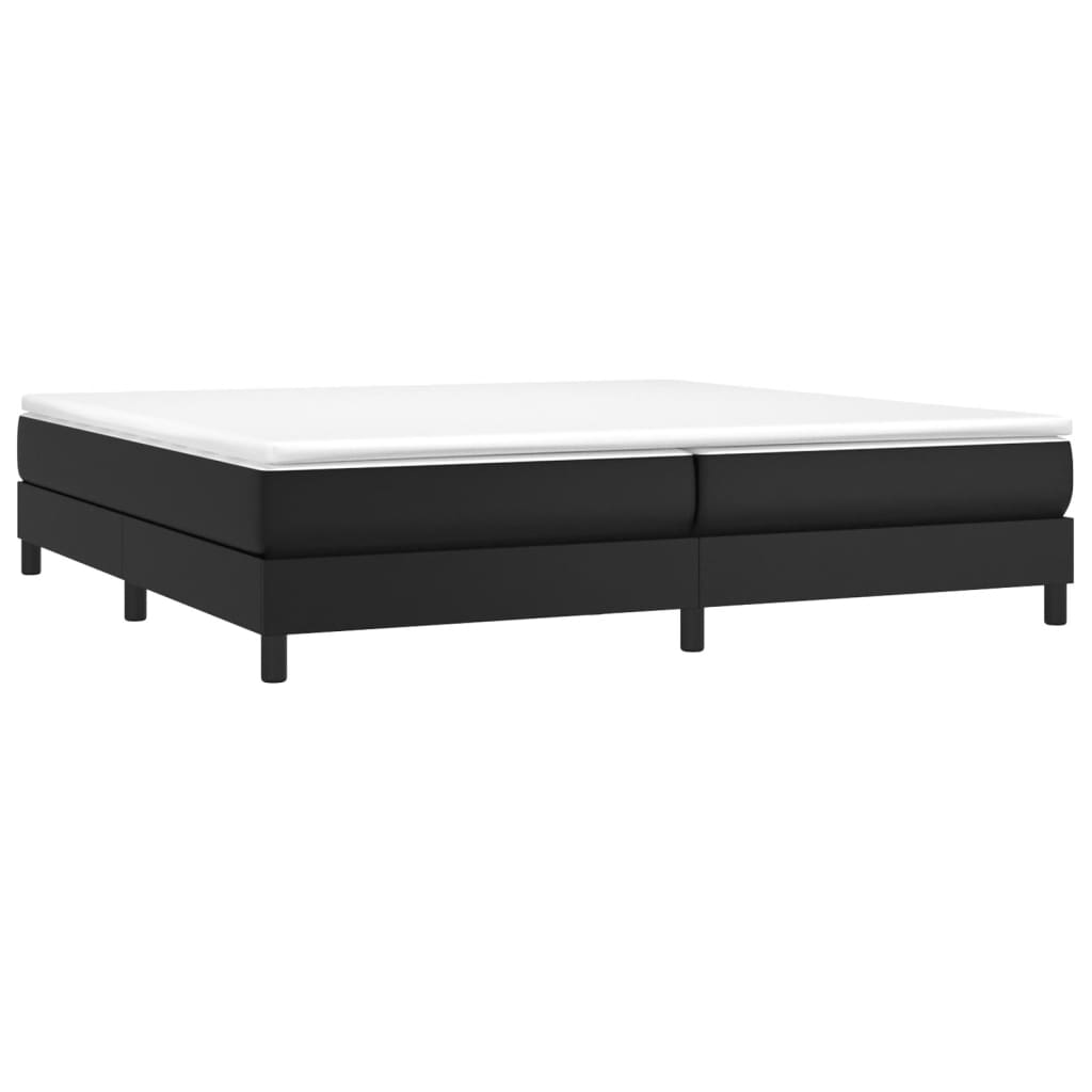 vidaXL Κρεβάτι Boxspring με Στρώμα Μαύρο 200x200 εκ. Συνθετικό Δέρμα