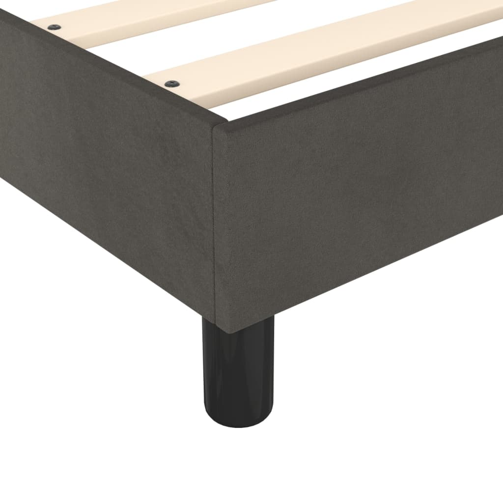 vidaXL Κρεβάτι Boxspring με Στρώμα Σκούρο Γκρι 80x200 εκ. Βελούδινο