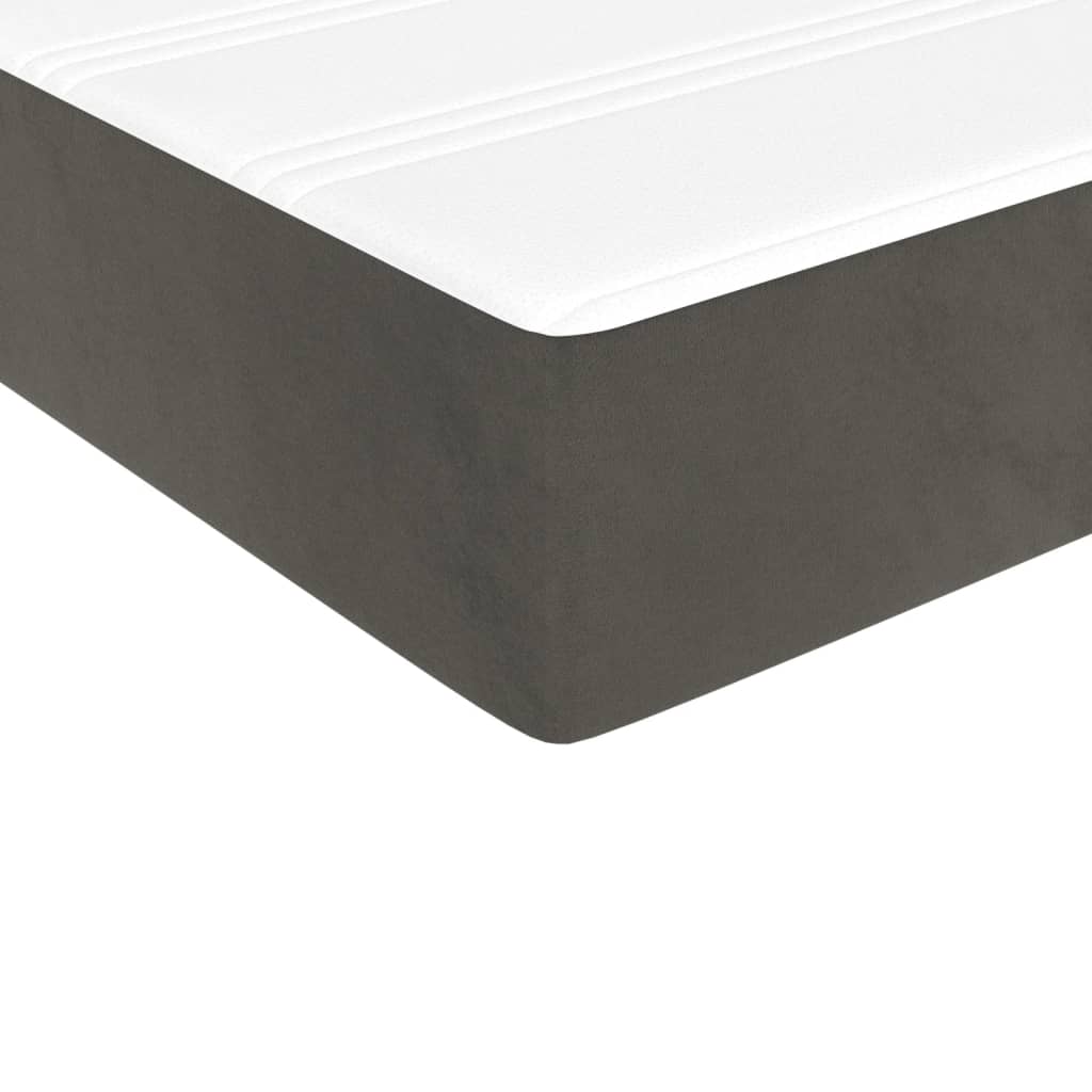 vidaXL Κρεβάτι Boxspring με Στρώμα Σκούρο Γκρι 90x190 εκ. Βελούδινο