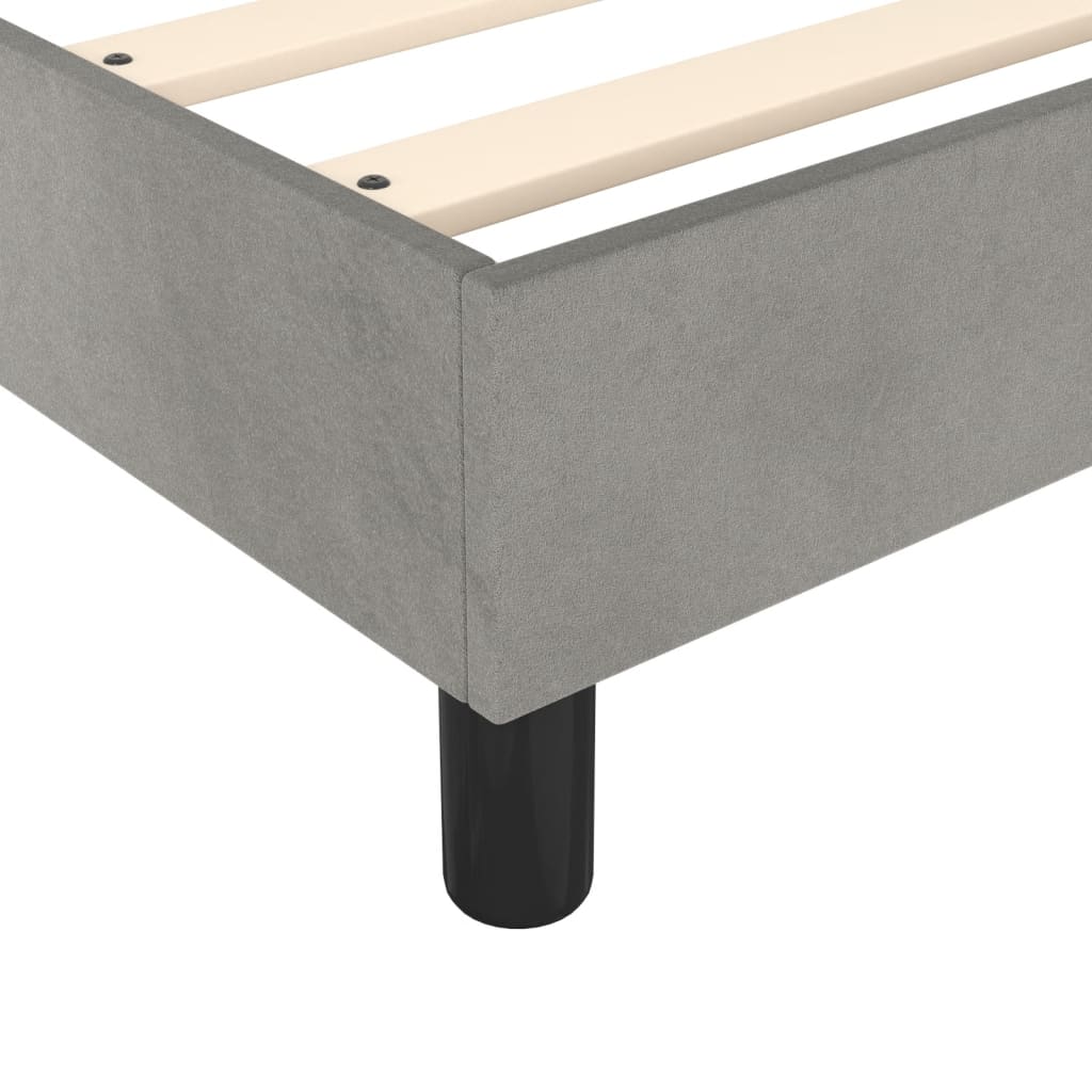 vidaXL Κρεβάτι Boxspring με Στρώμα Ανοιχτό Γκρι 140x190 εκ. Βελούδινο