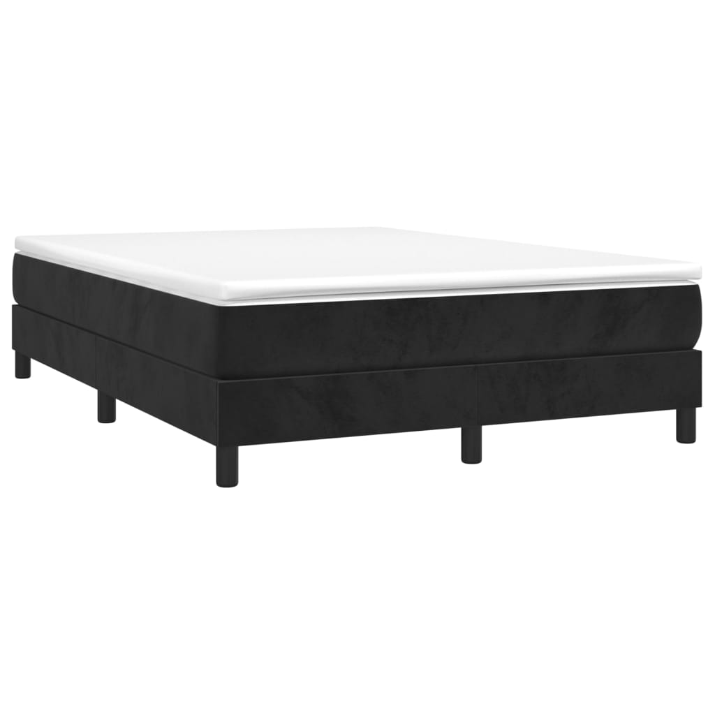 vidaXL Κρεβάτι Boxspring με Στρώμα Μαύρο 140x190 εκ. Βελούδινο