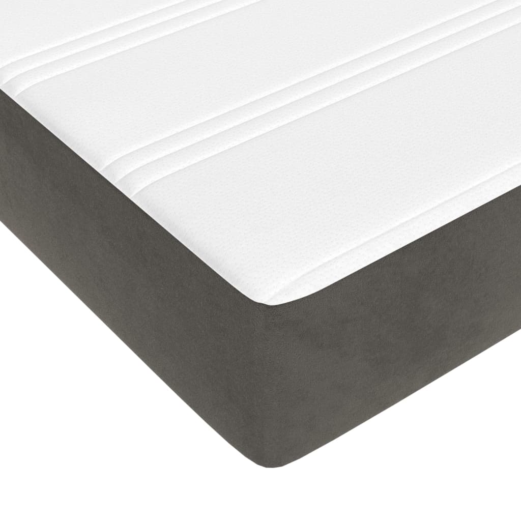 vidaXL Κρεβάτι Boxspring με Στρώμα Σκούρο Γκρι 160x200 εκ. Βελούδινο