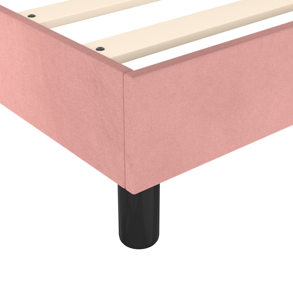 vidaXL Κρεβάτι Boxspring με Στρώμα Ροζ 160x200 εκ. Βελούδινο