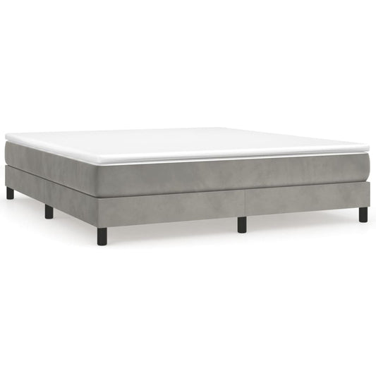 vidaXL Κρεβάτι Boxspring με Στρώμα Ανοιχτό Γκρι 180x200 εκ. Βελούδινο