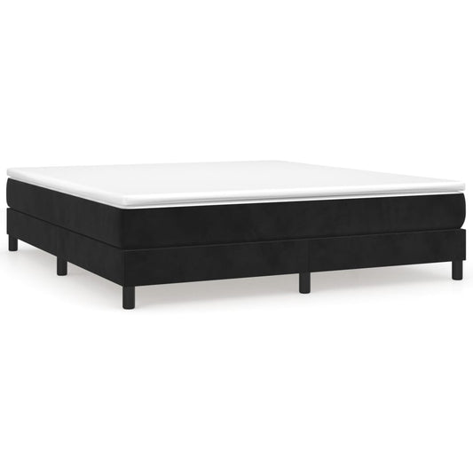 vidaXL Κρεβάτι Boxspring με Στρώμα Μαύρο 180x200 εκ. Βελούδινο