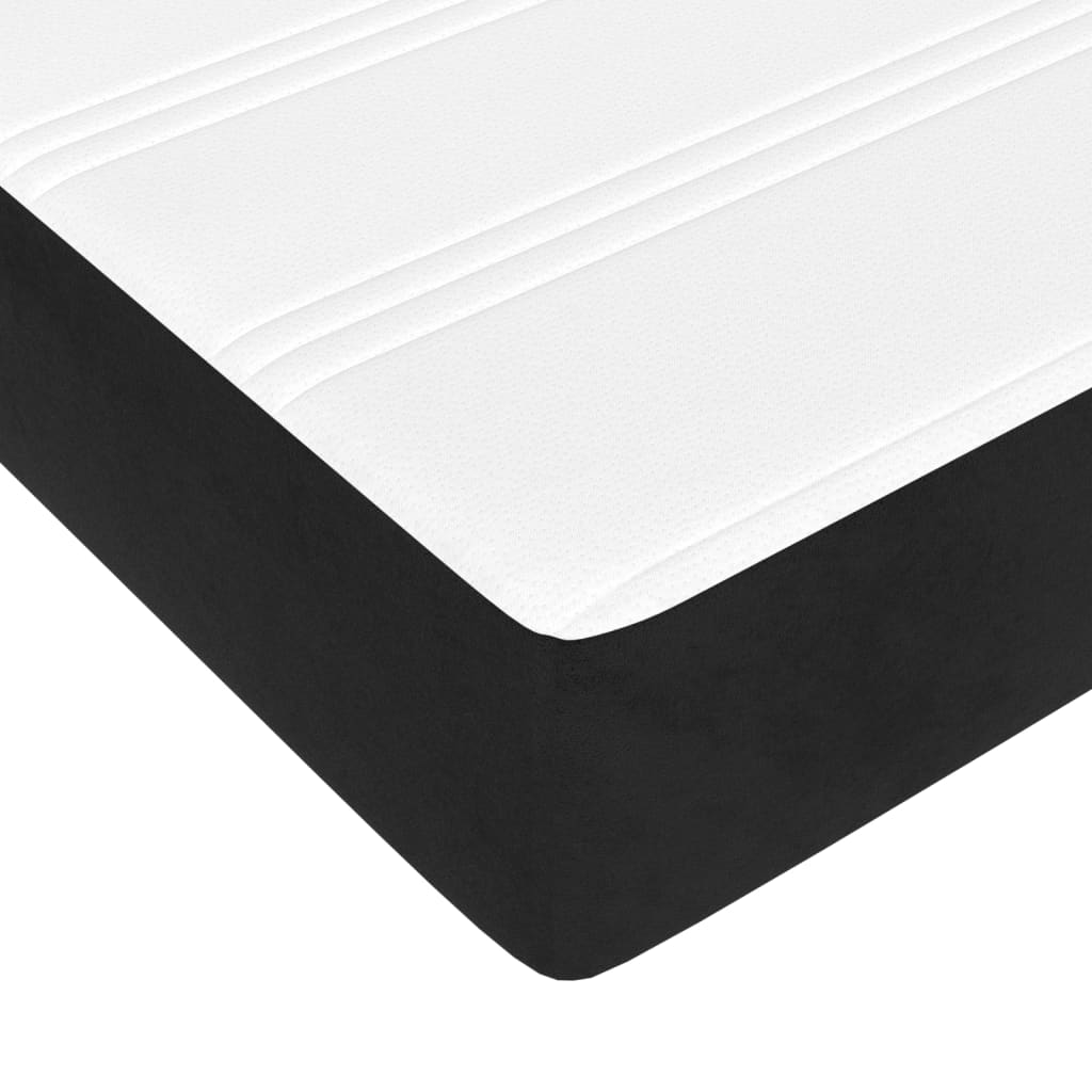 vidaXL Κρεβάτι Boxspring με Στρώμα Μαύρο 180x200 εκ. Βελούδινο