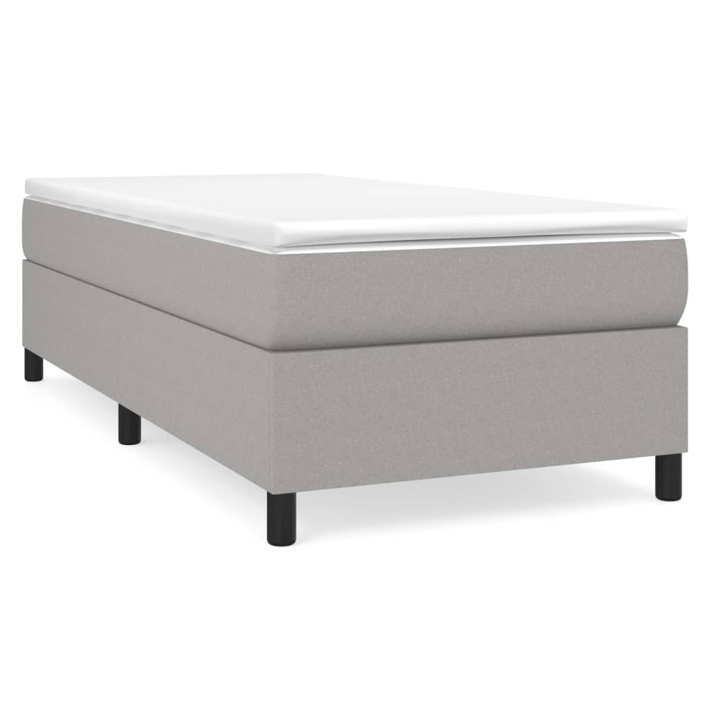 vidaXL Κρεβάτι Boxspring με Στρώμα Ανοιχτό Γκρι 80x200 εκ. Υφασμάτινο