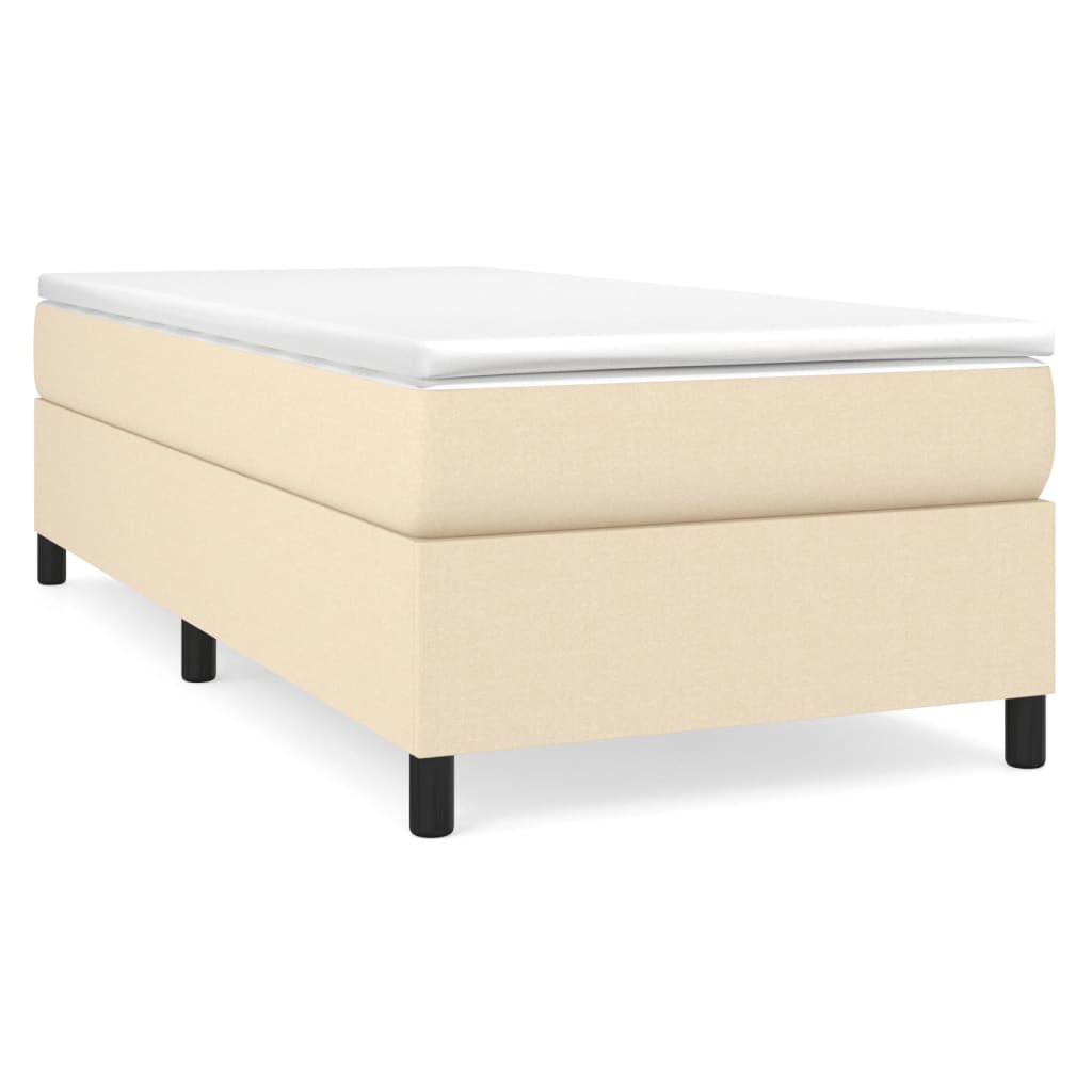 vidaXL Κρεβάτι Boxspring με Στρώμα Κρεμ 80 x 200 εκ. Υφασμάτινο