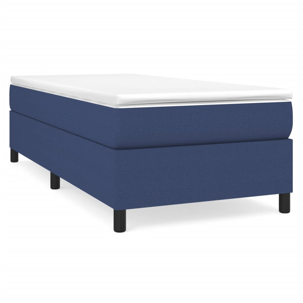 vidaXL Κρεβάτι Boxspring με Στρώμα Μπλε 80x200 εκ. Υφασμάτινο