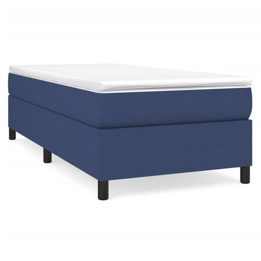 vidaXL Κρεβάτι Boxspring με Στρώμα Μπλε 80x200 εκ. Υφασμάτινο