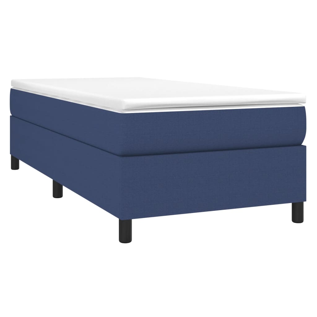 vidaXL Κρεβάτι Boxspring με Στρώμα Μπλε 80x200 εκ. Υφασμάτινο