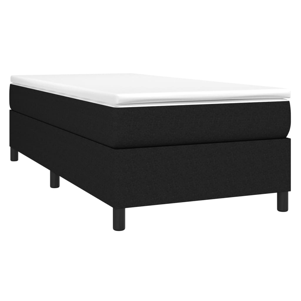 vidaXL Κρεβάτι Boxspring με Στρώμα Μαύρο 90x190 εκ.Υφασμάτινο